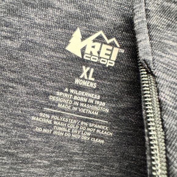 REI Co-op Hoodie Womens XL Gray Marled 1/2 Zip Pullover Midweight Base Layer - Picture 2 of 6